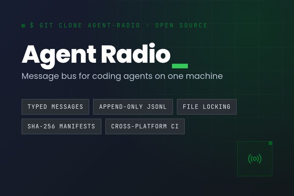 Agent Radio — message bus for coding agents